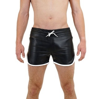 BOCKLE Lederhose Bockle® Quick Pants Faux Black Sexy kurze Kunstlederhose Leder Shorts CSD Gay