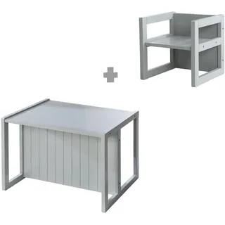 Roba Kindersitzgruppe, Grau, Holzwerkstoff, 3-Sitzer, 57x30x44 cm, Kinder- & Jugendzimmer, Kindermöbel, Kindersitzmöbel & -tische, Kindersitzgruppen