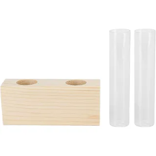 Reagenzglas-pflanzvase, Einfache Glasröhrenvase, Dekoration, Holzrahmen, Hydrokultur-pflanzgefäß, Heim- Und Bürodekoration, Doppelröhre.