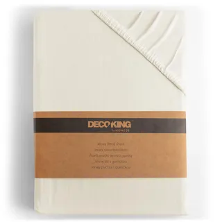 DecoKing Spannbettlaken Jersey 200 x 220 - 220 x 240 cm beige