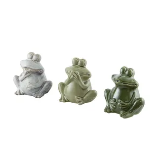 Deko Frosch   , grün , Keramik , Maße (cm): B: 17 H: 18 T: 12.5