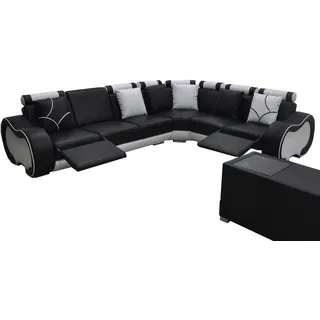 Ecke Leder mit USB Modern XXL Couch Wohnlandschaft Ledersofa Sofa L-Form C4030