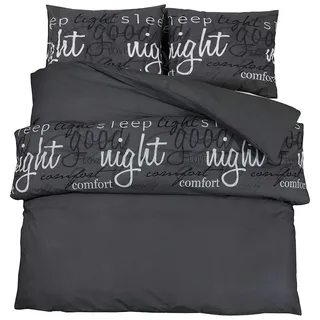 vidaXL Damari Bettwäsche Baumwolle Schwarz 155 x 220 cm + 80 x 80 cm
