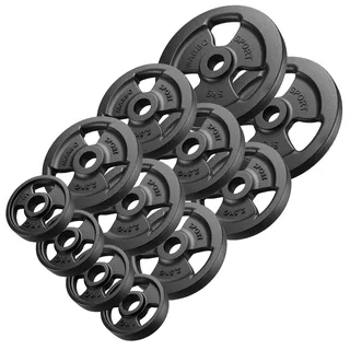 Marbo Sport Tri-Grip Guss Hantelscheiben Set 29 kg schwarz