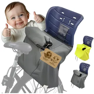 BambiniWelt by Rafael K. BambiniWelt Kinder Beinwärmer Fußsack für Fahrradsitz Römer mit Handmuff Microfleece, Wind- und wasserabweisend, grau