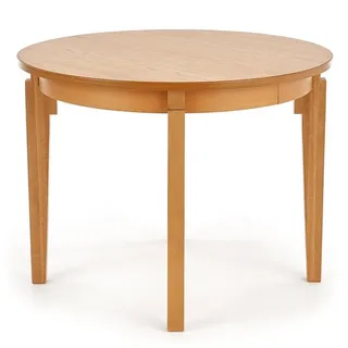 designimpex Esstisch Design rund HAS-111 Massivholz ausziehbar Tisch Esszimmer beige