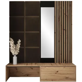 Mirjan24 Garderobe, Braun, Holzwerkstoff, 172x205x42 cm, Garderobe, Garderoben-Set & Garderoben-Serien, Garderoben-Sets