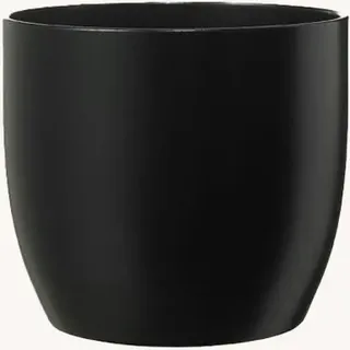 Blumentopf Übertopf BASEL Pflanztopf matt schwarz rund Keramik H 18 Ø 19 cm