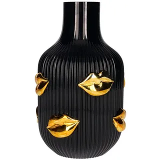 Giftcompany Dekovase L'amour Vase Lippen Gold schwarz 25cm (Vasen) bunt|schwarz
