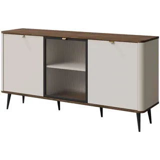 Mirjan24 Kommode, Kaschmir, Nussbaum, Metall, Rechteckig, 160x82x40 cm, Wohnzimmer, Kommoden & Sideboards, Kommoden