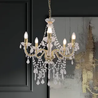 Näve Kronleuchter Cecilia, dimmbar, messing / gold, für Wohn- / Esszimmer, Metall, Kronleuchter - 52 cm - 52 cm - 85 cm
