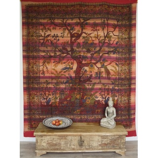 Tagesdecke Boho-Style Wandbehang, indische Tagesdecke.., Guru-Shop rot