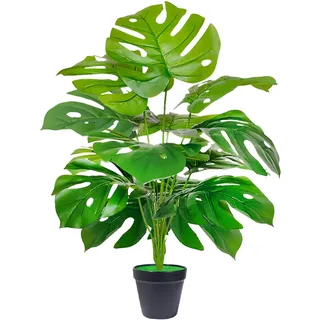 Natligard Kunstpflanze, 58 cm Monstera, Aesthetic Deko für Innen & Außen | 12 Blätter künstliche pflanzen, wasserfest, pflegeleicht, stabiler Stand. Für Wohnzimmer, Büro, Einkaufscenter & Feiern