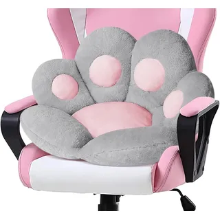 LANPEW Katze Pfot Rückenkissen Sitzkissen Cute Cat Paw Stuhlkissen Sitzkissen Plüsch Komfort Sitzpolster Büro Lazy Warm Bett Tatami Bodenkissen für Home (grau, 60x60cm)