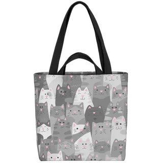 VOID Henkeltasche (1-tlg), Katzenbande Comic Cartoon Haustier Katze Tiger Haustiger Spielzeug ka bunt
