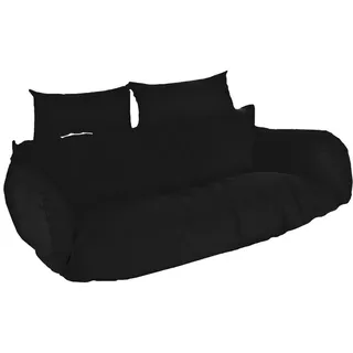 Hängesessel Kissen Auflage TWIN Schwarz Polyrattan