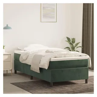 vidaXL Boxspringbett 100 x 200 cm dunkelgrün