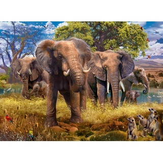 Ravensburger Puzzle 15040 - Elefantenfamilie - 500 Teile Puzzle für Erwachsene und Kinder ab 10 Jahren, Tier-Puzzle mit Elefanten-Motiv