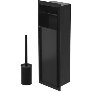 luxebath Unterputz-Schrankmodul Edelstahl Schwarz 60x20x10 cm