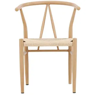 Livetastic Stuhl, Beige, Holz, Metall, Rattan, zylindrisch, 55x72x58 cm, Esszimmer, Stühle, Esszimmerstühle, Vierfußstühle