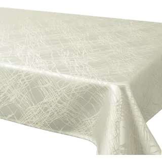Tischdecke DELINDO LIFESTYLE "TENDENCE" Gr. 1, beige (creme), B:170cm L:130cm, Polyester, Tischdecken, Tischdecke, Jacquard, Fleckschutz, 180 g/m2