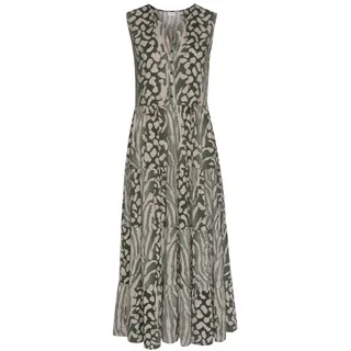 LASCANA Maxikleid Grün/Taupe Animalprint 36