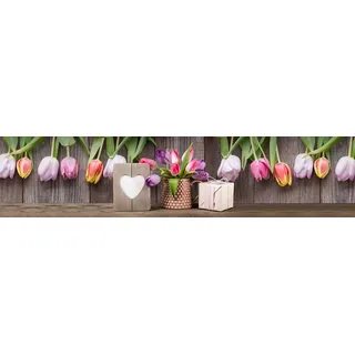 Doge Milano Küchenläufer, 100% Made in Italy, Fleckabweisender Teppich mit Digitaldruck, Rutschfester und waschbarer Läufer, Modell Blumen - Elvira, cm 240x52