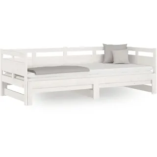vidaXL Tagesbett Ausziehbar 2x90 x 200 cm weiß