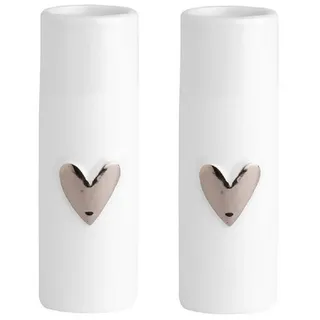 räder Minivase Herz 2er Set Silber dia:3,5cm H:9cm