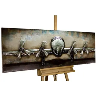 Kunstloft Metallbild, Beige, Metall, 7.6x44 cm, Bilder und Zubehör, Wandbilder, Metallbilder