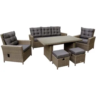 bellavista® Loungemöbelset 'Asti' für 7 Personen Kunststoffrattan