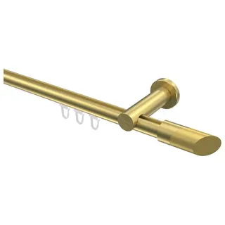 INTERDECO Gardinenstange Platon Verano, Ø 20 mm, 1-läufig, Wandmontage, Messing-Optik goldfarben Ø 20 mm x 300 cm