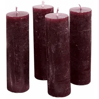 Mirabeau Stumpenkerze Kerze 4er Set Muriel bordeaux (4er Set, 4er Set), none rot