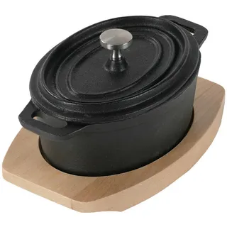 Stoneline Mini, Schwarz, Metall, Oval, Kochen, Töpfe, Bräter