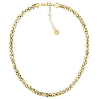 Tommy Hilfiger Schmuck für Damen: 23K Vergoldetes Kettenarmband aus Edelstahl und Passende Halskette