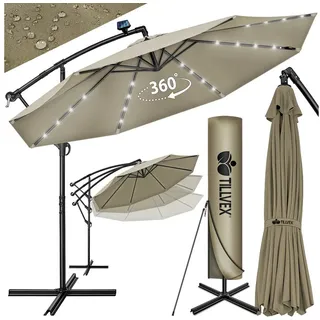 tillvex Ampelschirm Ø 350 cm Braun