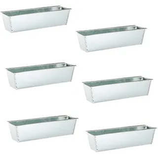 Geschenkestadl 6 Stück Blumenkasten für Paletten Balkonkasten Pflanzkasten Palettentopf Verwendung im Innen- und Außenbereich Farbe Silber