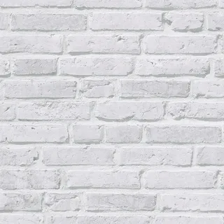 Bricoflor Weiße Steintapete Ideal für Küche und Schlafzimmer Backstein Tapete im Industrial Style Vliestapete in Weiß für Modernes Wohnzimmer