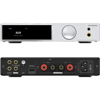 SMSL AO300 PRO Verstärker CS43131 165W DAC-Verstärker, USB/Coax/Opt/RCA zu 2.1-Kanal Lautsprecher/Subwoofer, 4.4mm/6.35mm Kopfhörerverstärker, MQA-DAC, Silber