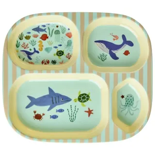 Rice Kinderteller 24 x 21 cm blau 4er Set
