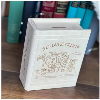 Spruchreif® Spardose Spardose in Buchform mit Gravur, Holz-Spardose mit Gravur