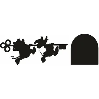 tradercat Wandaufkleber / Wandtattoo Mauseloch Mickey Mouse - 19x6cm - für Wohnzimmer, Esszimmer, Küche, Schlafzimmer, Kinderzimmer, etc. – mit Anleitung
