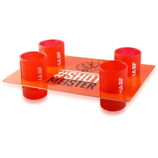 BestPlug Original 2cl Shot-Glas Set rot von Jägermeister ® 4x rote milchige Scharf Shot-Gläser Cup Cup's mit Tablett