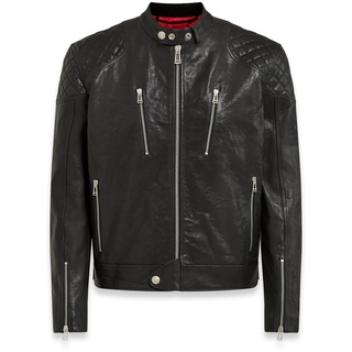 Belstaff Cheetham Motorrad Lederjacke, schwarz, Größe 4XL