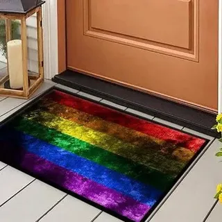 MIAOMANSENSTORE Fußmatte innen außen fussmatte Regenbogen-Grunge-Gay-Pride-Fußmatte, LGBT-Flagge Willkommens-Zuhause-Fußmatte Deko Wohnzimmer