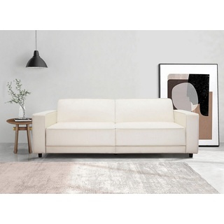 Dorel Home 3-Sitzer Allie Schlafsofa 225 cm, Bett-Funktion (108/190cm), trendiger Cord o. pflegeleichter Velours weiß
