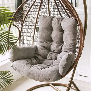 ZWDYY Komfortables Hängendes Ei-Stuhlkissen, Verdicken Cord-Gewebe Kissen Für Hängesessel Mit Handläufigen Für Den Innenraum Im Freien Garten Balkon,Grau,50 * 125cm