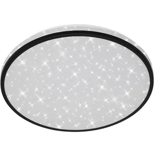 BRILONER Leuchten - LED Deckenleuchte, Deckenlampe inkl. Sternendekor, 24 Watt, 2.200 Lumen, 4.000 Kelvin, Weiß-Schwarz, Ø 38cm, 3456-215