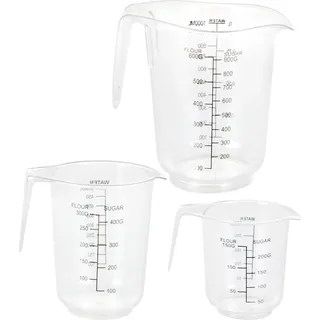 Spetebo - Messbecher Set 3-teilig Aus Kunststoff - 250 Ml, 500 Ml, 1000 Ml - Messkanne