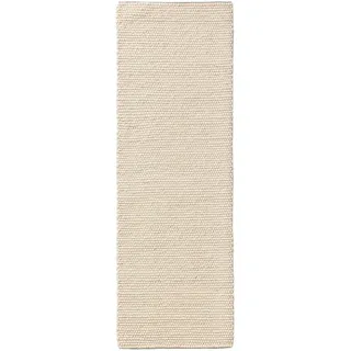 benuta Pure Wollteppich Läufer für Flur Beads Cream 70x200 cm - Naturfaserteppich aus Wolle